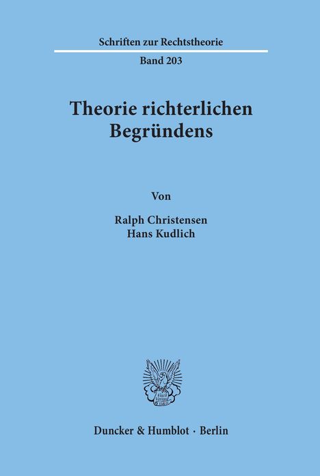 Ralph Christensen: Theorie richterlichen Begründens., Buch
