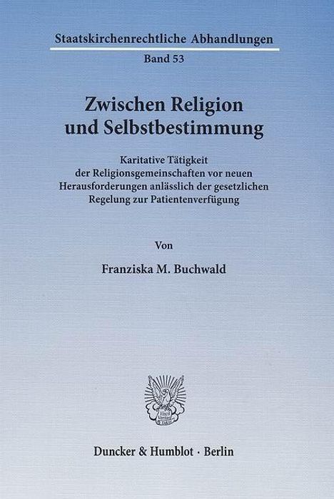 Franziska M. Buchwald: Zwischen Religion und Selbstbestimmung, Buch