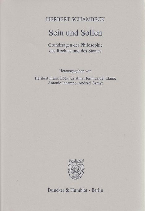 Herbert Schambeck: Sein und Sollen, Buch