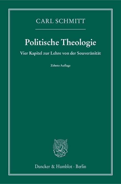 Carl Schmitt: Politische Theologie, Buch