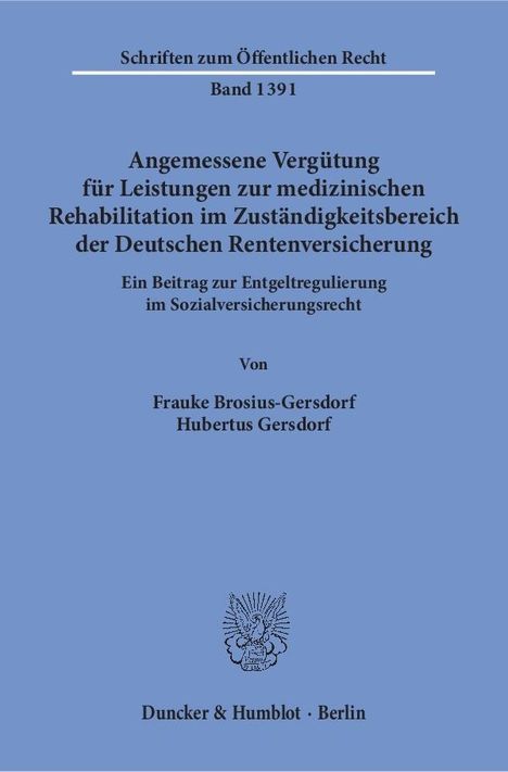 Frauke Brosius-Gersdorf: Brosius-Gersdorf, F: Angemessene Vergütung für Leistungen zu, Buch