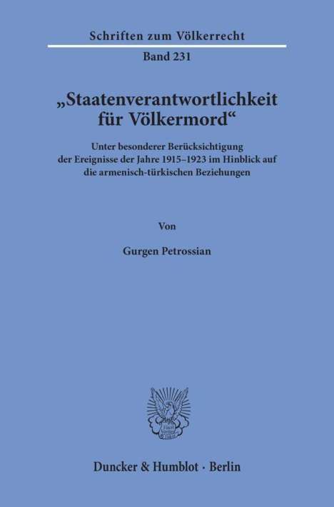 Gurgen Petrossian: Petrossian, G: »Staatenverantwortlichkeit für Völkermord«, Buch