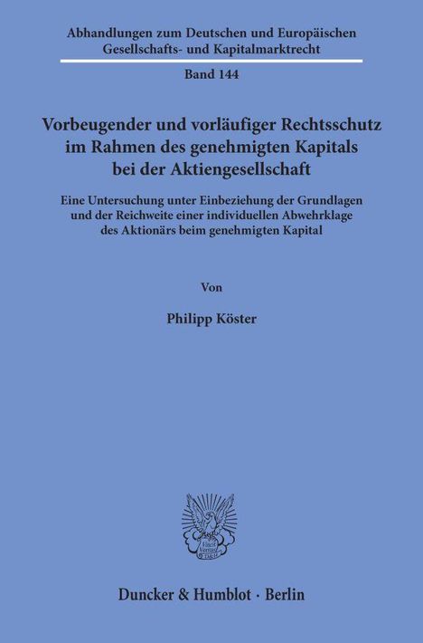 Philipp Köster: Köster, P: Vorbeugender und vorläufiger Rechtsschutz, Buch