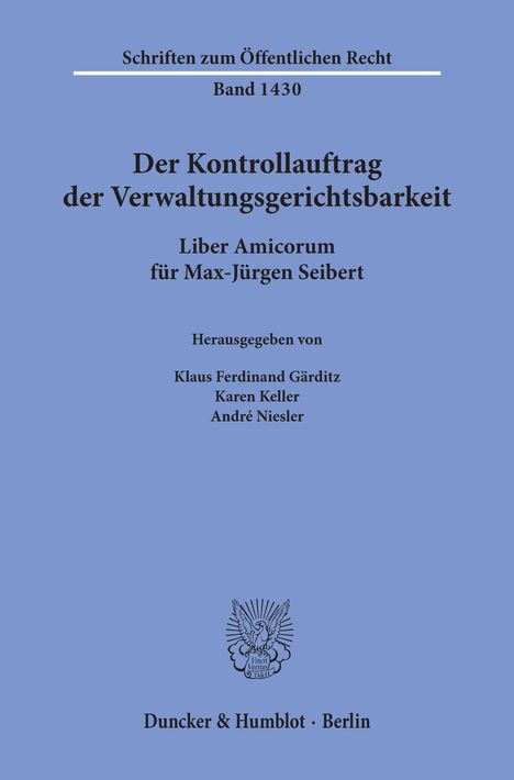 Der Kontrollauftrag der Verwaltungsgerichtsbarkeit., Buch