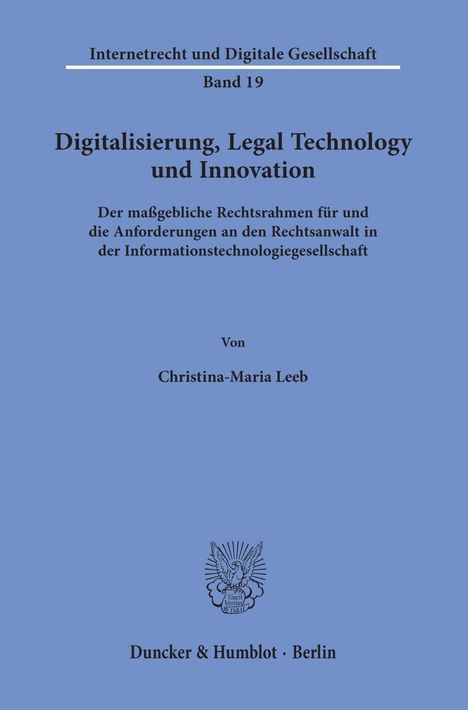 Christina-Maria Leeb: Leeb, C: Digitalisierung, Legal Technology und Innovation., Buch