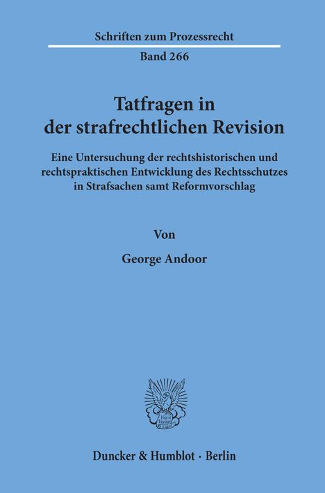 George Andoor: Tatfragen in der strafrechtlichen Revision., Buch