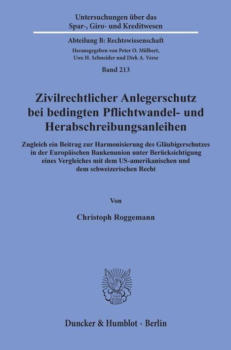Christoph Roggemann: Roggemann, C: Zivilrechtlicher Anlegerschutz, Buch