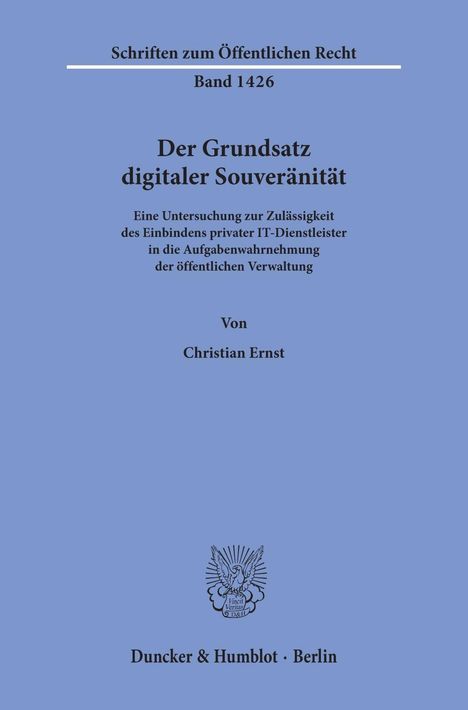 Christian Ernst: Ernst, C: Grundsatz digitaler Souveränität., Buch