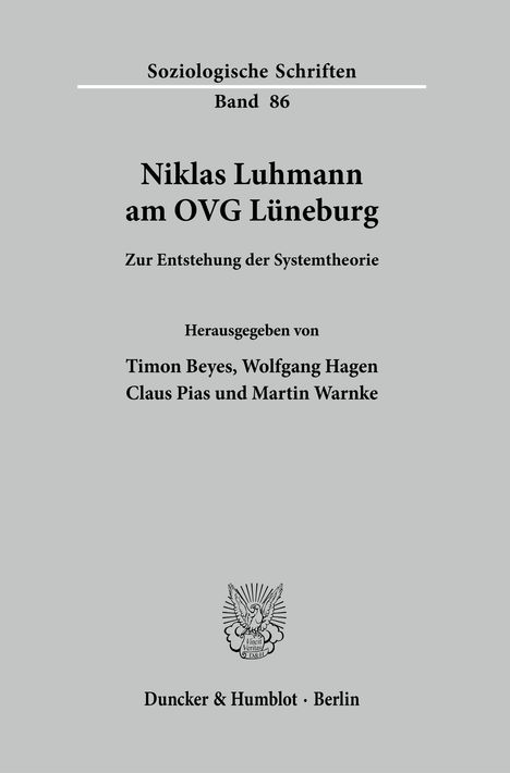 Niklas Luhmann am OVG Lüneburg., Buch