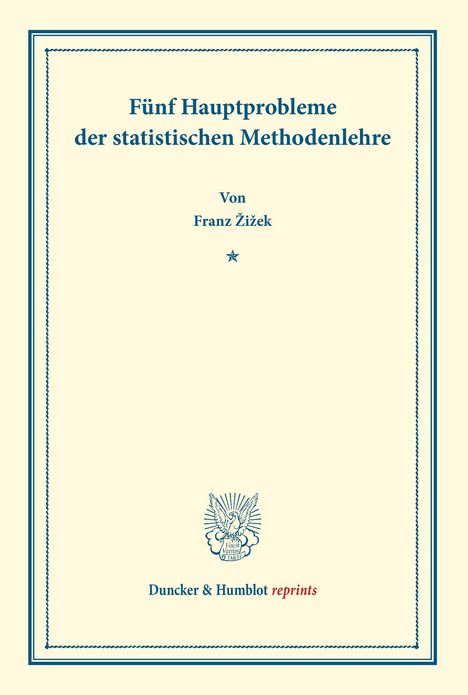 Franz ¿I¿Ek: Fünf Hauptprobleme der statistischen Methodenlehre., Buch