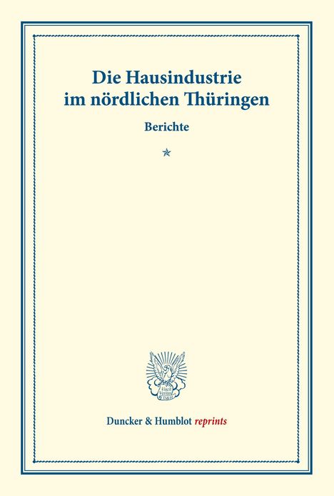 /: Die Hausindustrie im nördlichen Thüringen., Buch
