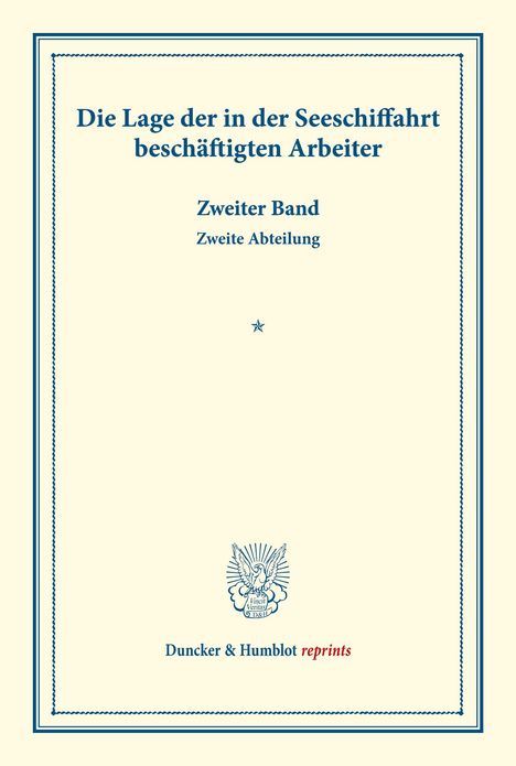 /: Die Lage der in der Seeschiffahrt beschäftigten Arbeiter., Buch
