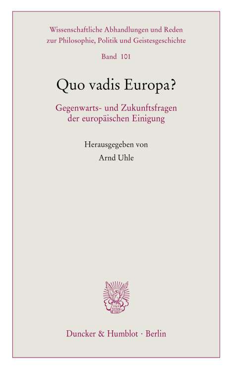 Quo vadis Europa?, Buch