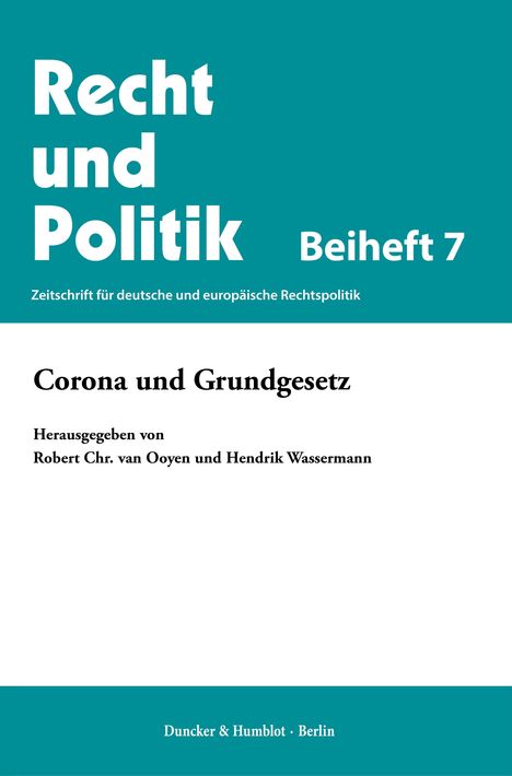Corona und Grundgesetz., Buch