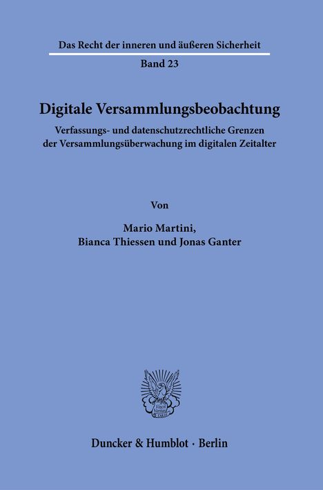 Jonas Ganter: Digitale Versammlungsbeobachtung., Buch