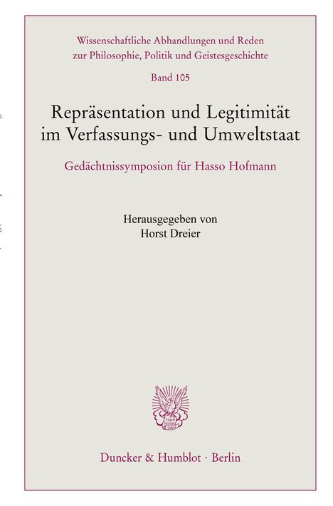 Repräsentation und Legitimität im Verfassungs- und Umweltsta, Buch