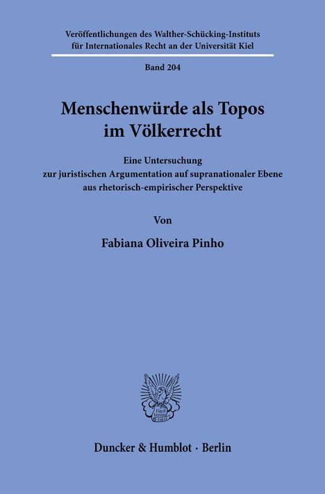 Fabiana Oliveira Pinho: Menschenwürde als Topos im Völkerrecht., Buch