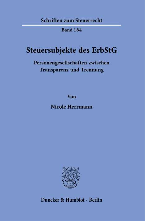 Nicole Herrmann: Steuersubjekte des ErbStG., Buch