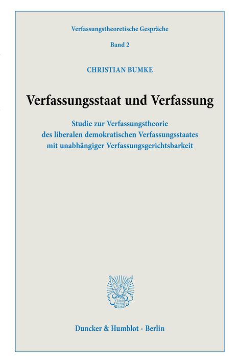 Christian Bumke: Verfassungsstaat und Verfassung., Buch