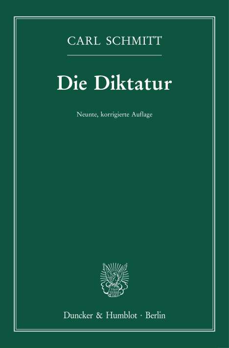 Carl Schmitt: Die Diktatur., Buch
