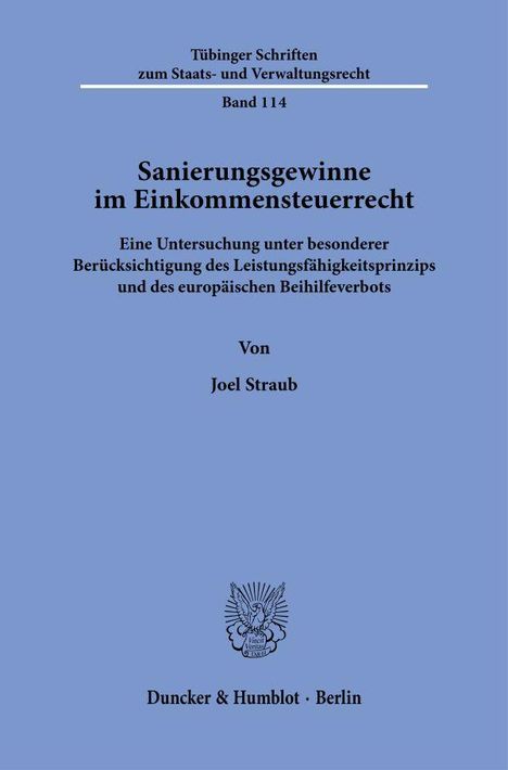 Joel Straub: Sanierungsgewinne im Einkommensteuerrecht, Buch