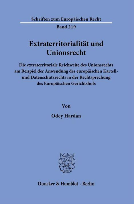 Odey Hardan: Extraterritorialität und Unionsrecht, Buch