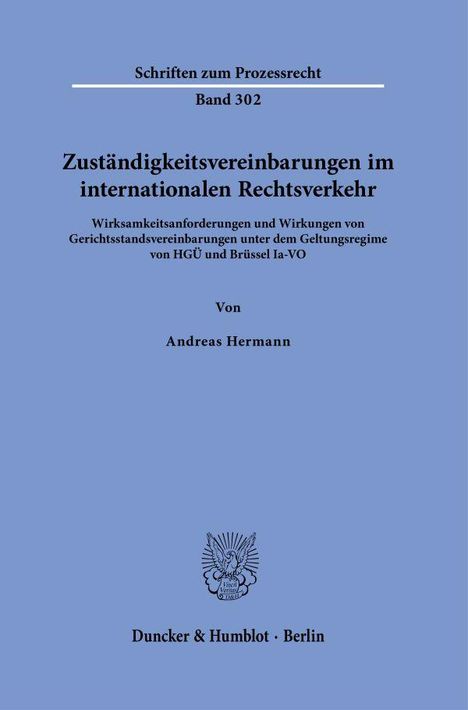 Andreas Hermann: Zuständigkeitsvereinbarungen im internationalen Rechtsverkehr, Buch