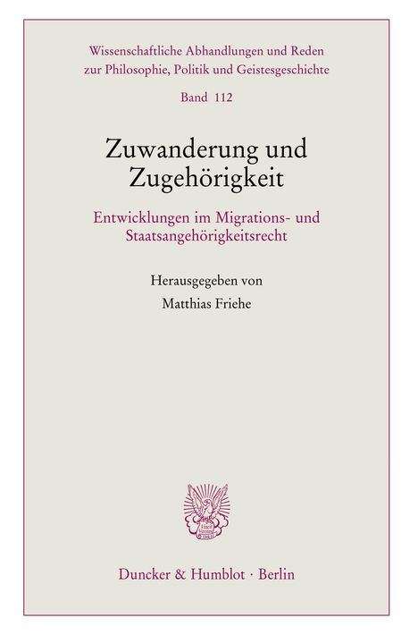 Zuwanderung und Zugehörigkeit, Buch