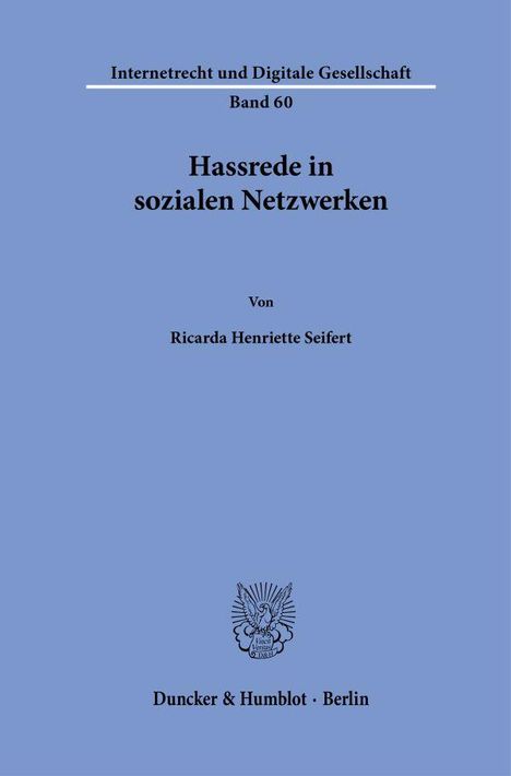 Ricarda Henriette Seifert: Hassrede in sozialen Netzwerken, Buch