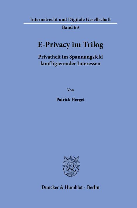 Patrick Herget: E-Privacy im Trilog, Buch