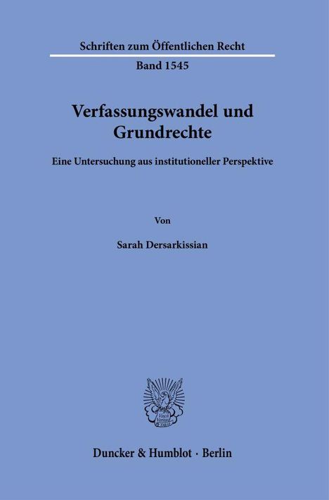 Sarah Dersarkissian: Dersarkissian, S: Verfassungswandel und Grundrechte, Buch