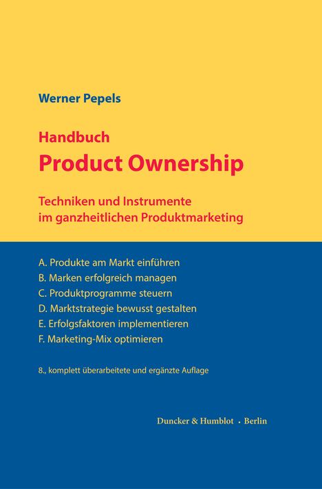 Werner Pepels: Handbuch Product Ownership, Buch