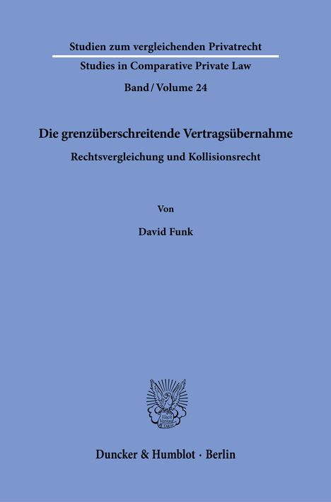 David Funk: Die grenzüberschreitende Vertragsübernahme, Buch