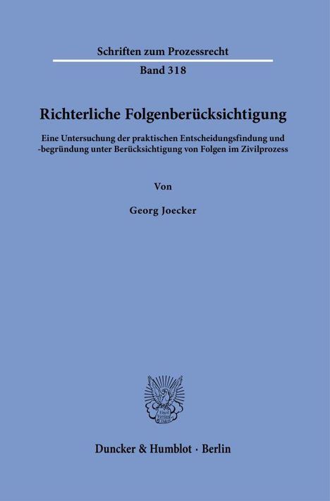 Georg Joecker: Richterliche Folgenberücksichtigung, Buch