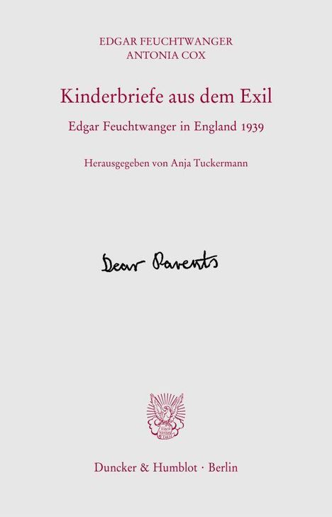 Edgar Feuchtwanger: Kinderbriefe aus dem Exil, Buch
