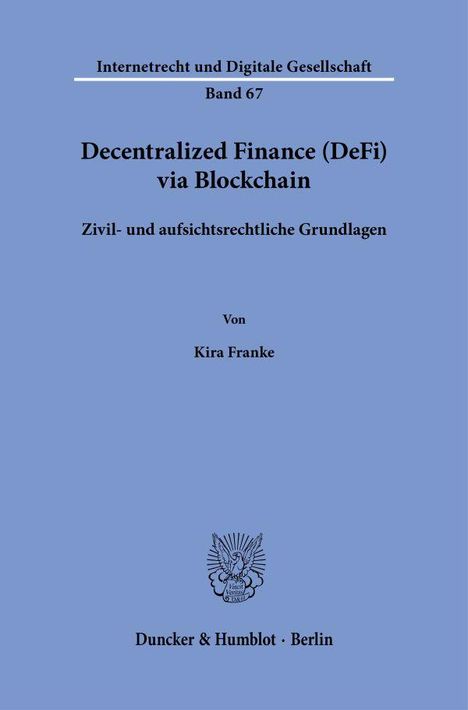 Kira Franke: Decentralized Finance (DeFi) via Blockchain, Buch