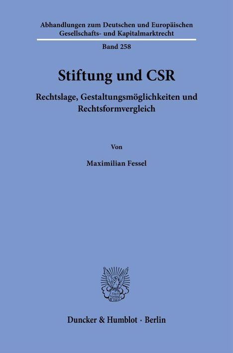 Maximilian Fessel: Stiftung und CSR, Buch