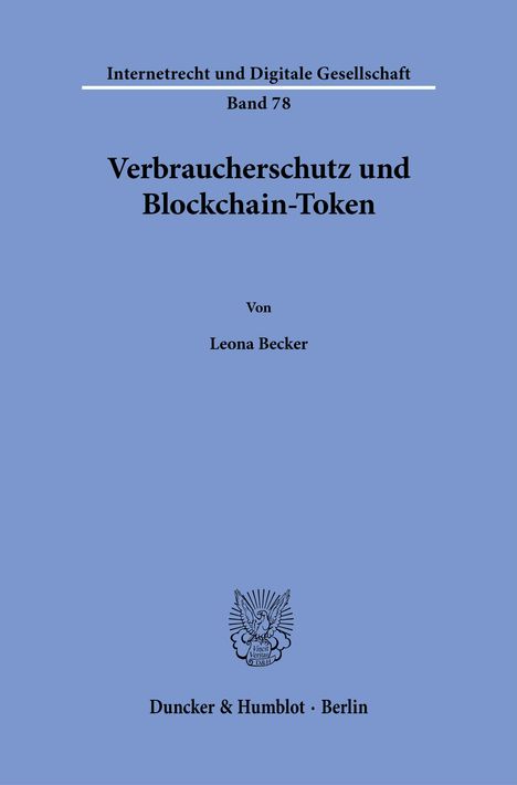Leona Becker: Verbraucherschutz und Blockchain-Token, Buch