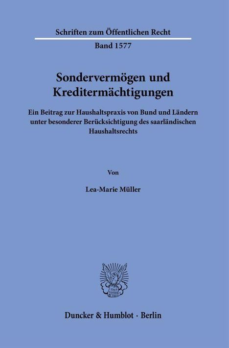 Lea-Marie Müller: Sondervermögen und Kreditermächtigungen, Buch
