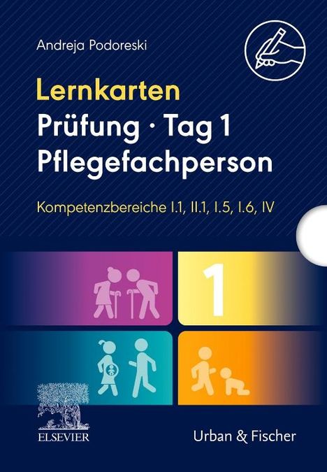 Andreja Podoreski: Lernkarten Prüfung - Tag 1, Pflegefachperson, Kompetenzbereiche I.1, II.1, I.5, I.6, IV, Diverse