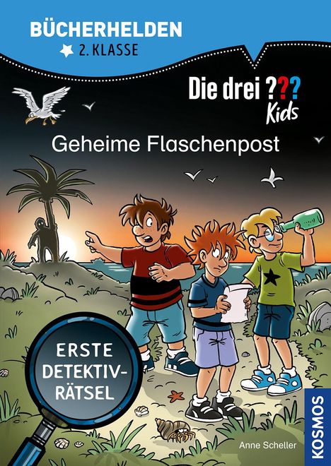 Anne Scheller: Die drei ??? Kids, Bücherhelden 2. Klasse, Geheime Flaschenpost, Buch