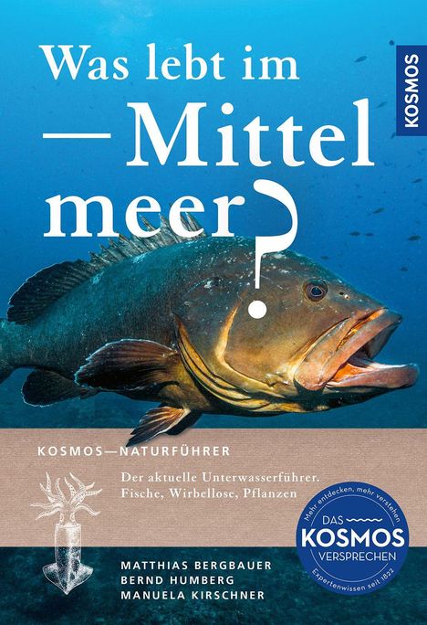 Titel: "Was lebt im Mittelmeer?" Ein großer Fisch schwimmt im blauen Wasser. Logos und Autoren am unteren Bildrand.