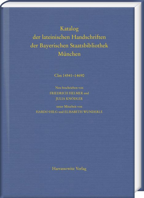 Katalog der lateinischen Handschriften der Bayerischen Staat, Buch