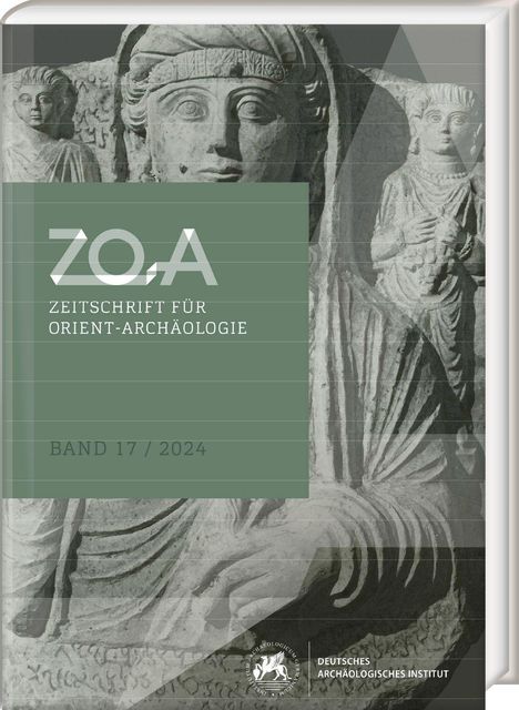 ZOA Zeitschrift für Orient-Archäologie Band 17 / 2024. Relief antiker Figuren auf einer Wand. Deutsches Archäologisches Institut Logo.