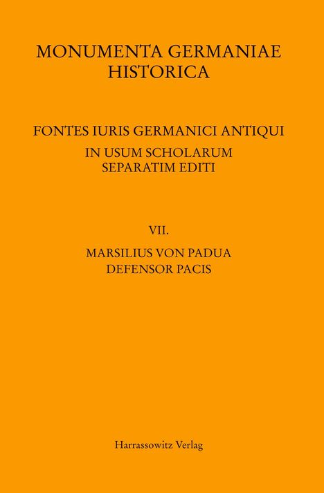 Richard Scholz: Marsilius von Padua, Defensor pacis, Buch