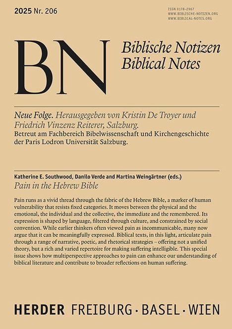 Pain in the Hebrew Bible, Buch