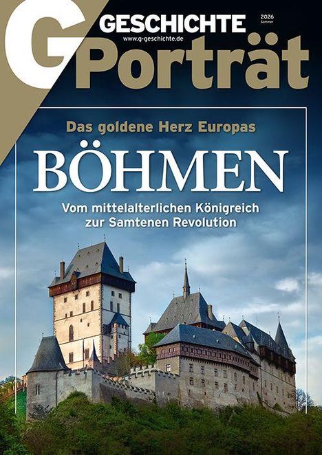 Titel: "Böhmen: Vom mittelalterlichen Königreich zur Samtenen Revolution". Bild: Ein großes, historisches Schloss.