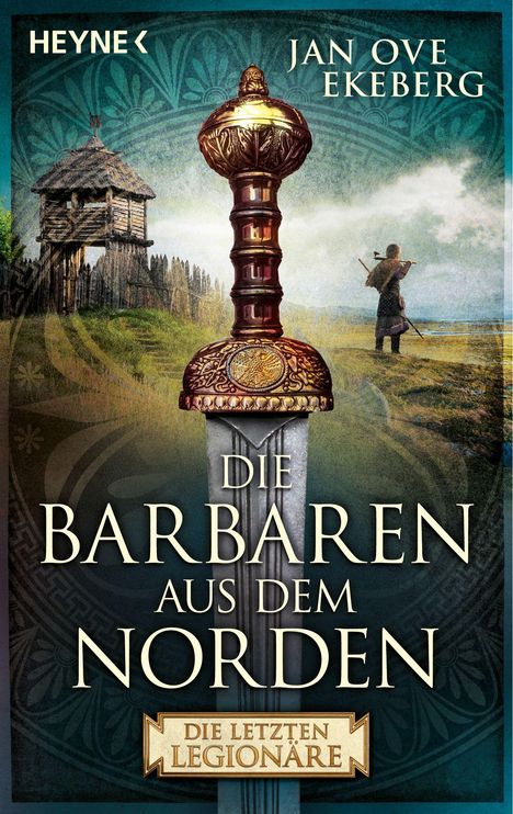 Titel: "Die Barbaren aus dem Norden". Name: Jan Ove Ekeberg. Eine beeindruckende Schwertspitze vor einer Landschaft mit Holzfeste.