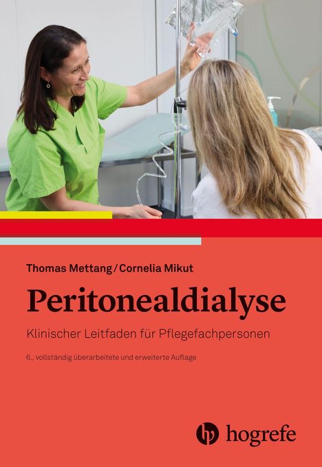 „Peritonealdialyse. Klinischer Leitfaden für Pflegefachpersonen.“ Zwei Personen in einer medizinischen Umgebung.