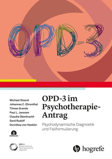 "OPD-3 im Psychotherapie-Antrag. Psychodynamische Diagnostik und Fallformulierung." Bunte, verschlungene Schrift.